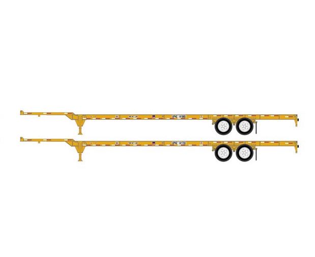 Athearn 1222 HO Scale 53' Container Chassis Union Pacific UPHZ 2-Pack