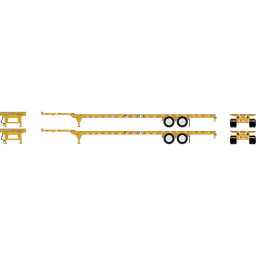 Athearn 1222 HO Scale 53' Container Chassis Union Pacific UPHZ 2-Pack