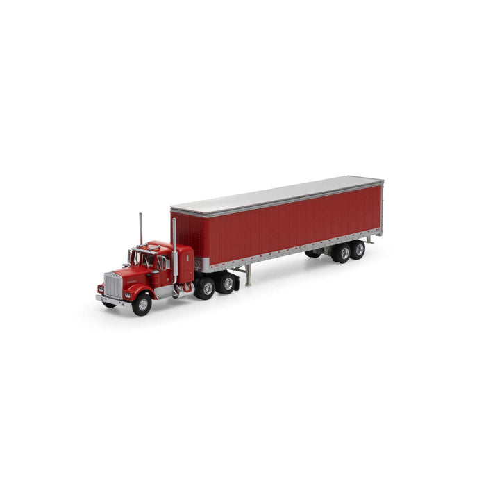 Athearn 41089 HO Scale Kenworth Tractor with 45' Smooth Side Trailer Red