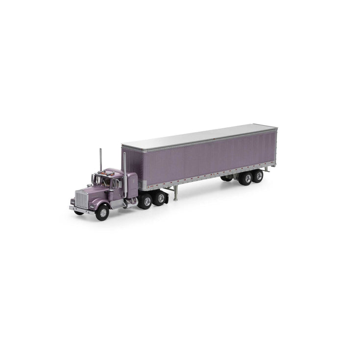 Athearn 41091 HO Scale Kenworth Tractor with 45' Smooth Side Trailer Metallic Purple