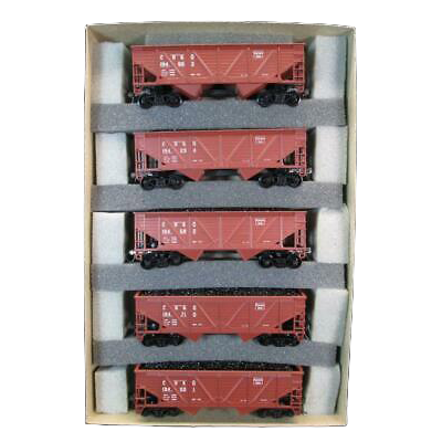 Athearn 6105 HO Scale 34' Hopper Car 5 Pack (Blue Box Kit) Burlington CB&Q - NOS