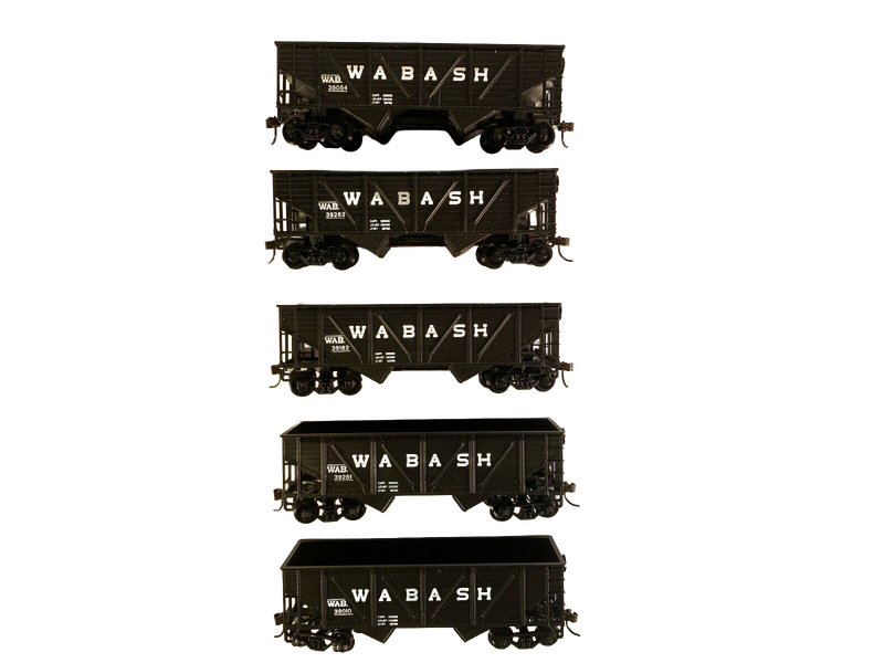 Athearn 6113 HO Scale 34' Hopper Car 5 Pack (Blue Box Kit) Wabash - NOS