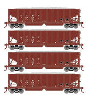 Athearn 7634 HO Scale 40' Ballast Hopper Santa Fe ATSF 4 Pack #1