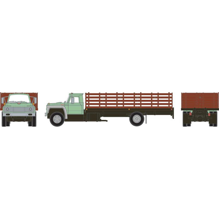 Athearn 84722 HO Scale Ford F-850 Stakebed Truck Green - Primed for Grime