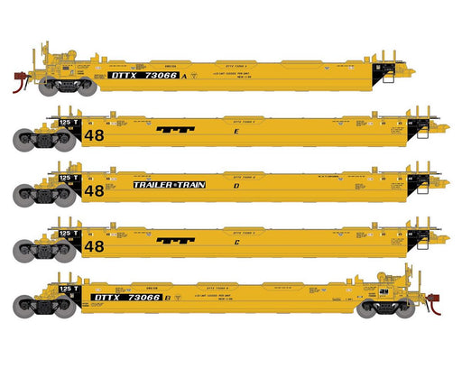 Athearn Genesis G1017 HO Scale Maxi II 5 Unit Well Car Trailer Train TTX DTTX 73066