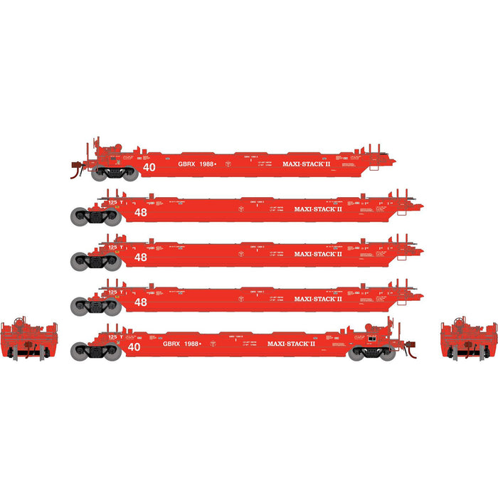 Athearn Genesis G1023 HO Scale Maxi II 5 Unit Well Car Greenbrier Demo GBRX 1988