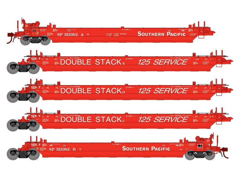 Athearn Genesis G1026 HO Scale Maxi II 5 Unit Well Car Southern Pacific SP 513382