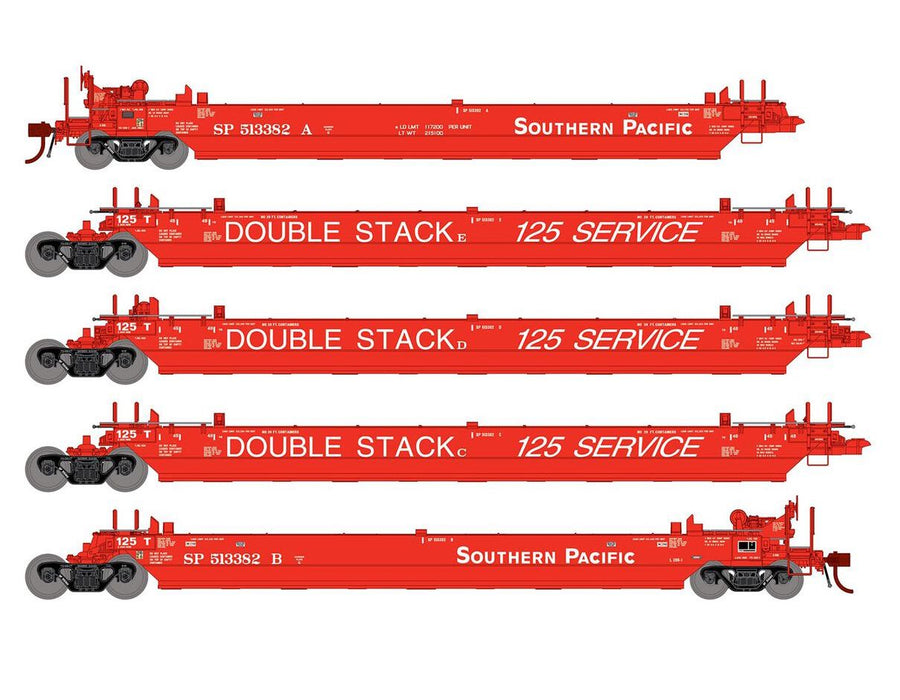 Athearn Genesis G1026 HO Scale Maxi II 5 Unit Well Car Southern Pacific SP 513382