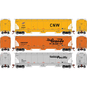 Athearn Genesis G1062 HO Scale Trinity 5161 Covered Hopper UP 'Fallen Flags' CNW/DRGW/SP 3-Pack #1