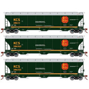 Athearn Genesis G1066 HO Scale Trinity 5161 Covered Hopper Kansas City Southern KCS 3-Pack #1