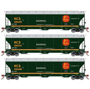 Athearn Genesis G1067 HO Scale Trinity 5161 Covered Hopper Kansas City Southern KCS 3-Pack #2