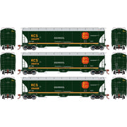 Athearn Genesis G1067 HO Scale Trinity 5161 Covered Hopper Kansas City Southern KCS 3-Pack #2