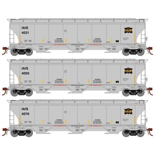 Athearn Genesis G1070 HO Scale Trinity 5161 Covered Hopper Iowa Interstate IAIS 3-Pack #1