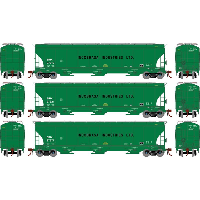 Athearn Genesis G1073 HO Scale Trinity 5161 Covered Hopper Incobrasa Industries BRIX 3-Pack #1