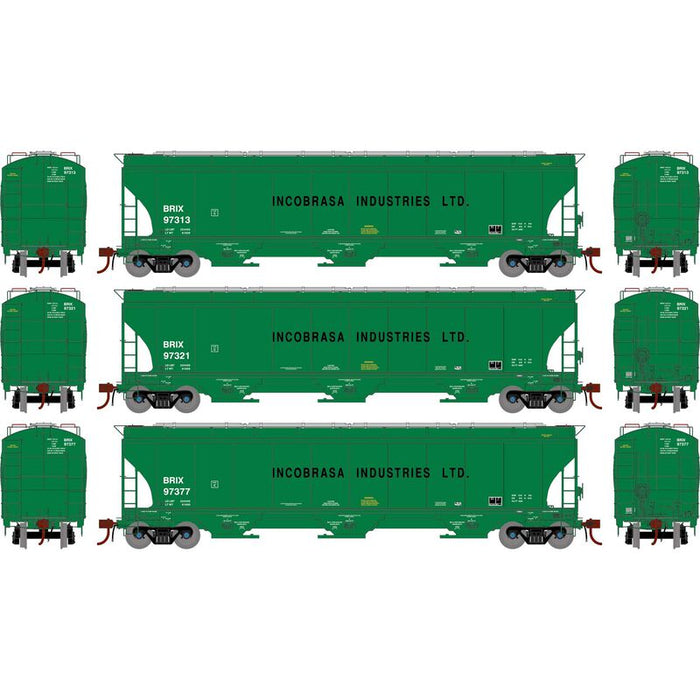 Athearn Genesis G1073 HO Scale Trinity 5161 Covered Hopper Incobrasa Industries BRIX 3-Pack #1