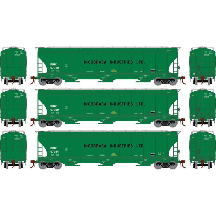 Athearn Genesis G1074 HO Scale Trinity 5161 Covered Hopper Incobrasa Industries BRIX 3-Pack #2
