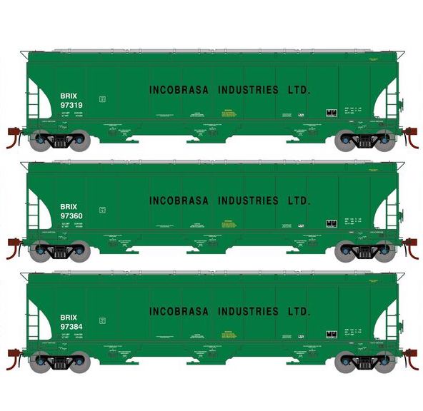 Athearn Genesis G1074 HO Scale Trinity 5161 Covered Hopper Incobrasa Industries BRIX 3-Pack #2