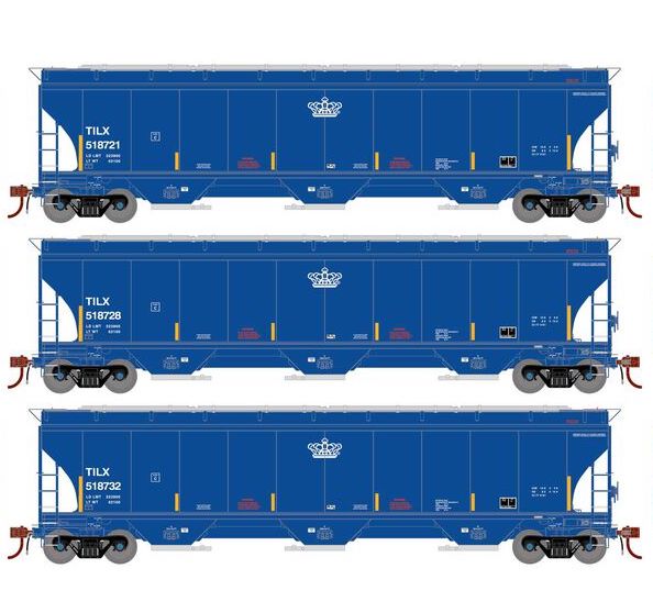 Athearn Genesis G1085 HO Scale Trinity 5161 Covered Hopper Trinity Leasing TILX 3-Pack #1