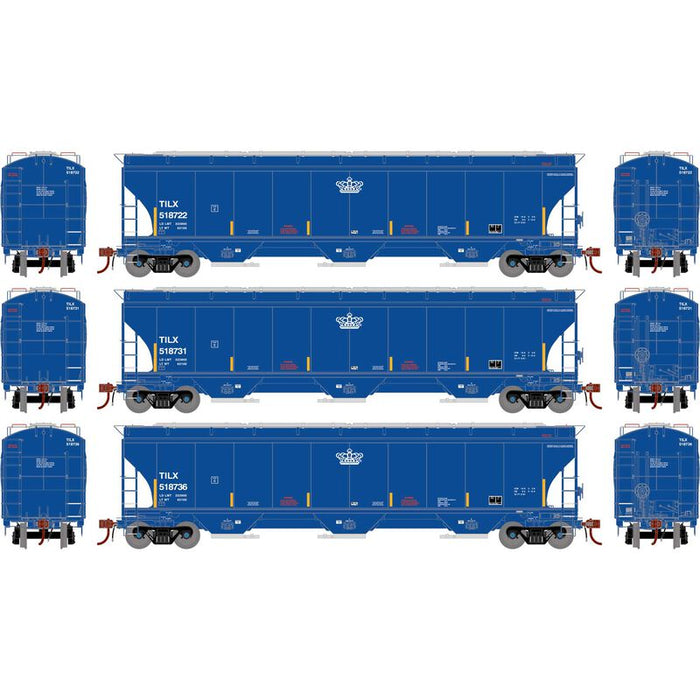Athearn Genesis G1144 HO Scale Trinity 5161 Covered Hopper Trinity Leasing TILX 3-Pack #2