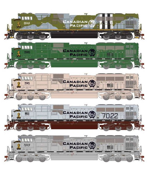Athearn Genesis G1145 HO Scale SD70ACU Canadian Pacific CP 'Military Tribute' 5-Unit Set DC