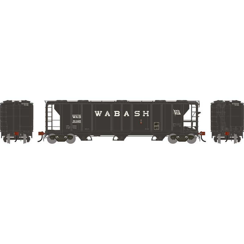 Athearn Genesis G1280 HO Scale PS-2 2893 Covered Hopper Wabash WAB Primed for Grime 31140