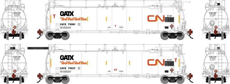 Athearn Genesis G1319 HO Scale 23K TankTrain A/B Canadian National GCTX 2-Pack