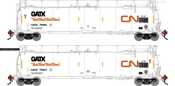 Athearn Genesis G1319 HO Scale 23K TankTrain A/B Canadian National GCTX 2-Pack