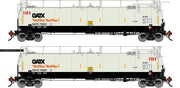 Athearn Genesis G1326 HO Scale 23K TankTrain A/B GATX White/Black 2-Pack