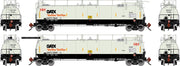 Athearn Genesis G1326 HO Scale 23K TankTrain A/B GATX White/Black 2-Pack