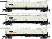 Athearn Genesis G1327 HO Scale 23K TankTrain Intermediate GATX White/Black 3-Pack #1