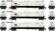 Athearn Genesis G1327 HO Scale 23K TankTrain Intermediate GATX White/Black 3-Pack #1