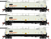 Athearn Genesis G1330 HO Scale 23K TankTrain Intermediate GATX White/Black 3-Pack #4