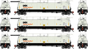 Athearn Genesis G1330 HO Scale 23K TankTrain Intermediate GATX White/Black 3-Pack #4