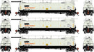 Athearn Genesis G1330 HO Scale 23K TankTrain Intermediate GATX White/Black 3-Pack #4