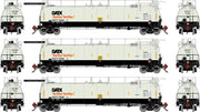 Athearn Genesis G1331 HO Scale 23K TankTrain Intermediate GATX White/Black 3-Pack #5