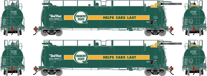 Athearn Genesis G1334 HO Scale 23K TankTrain Intermediate Quaker State GATX 2-Pack #1
