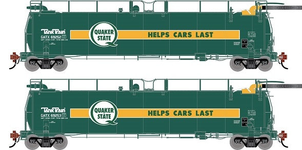 Athearn Genesis G1334 HO Scale 23K TankTrain Intermediate Quaker State GATX 2-Pack #1