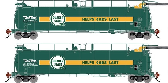 Athearn Genesis G1335 HO Scale 23K TankTrain Intermediate Quaker State GATX 2-Pack #2