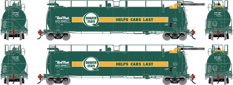 Athearn Genesis G1338 HO Scale 23K TankTrain Intermediate Quaker State GATX 2-Pack #5