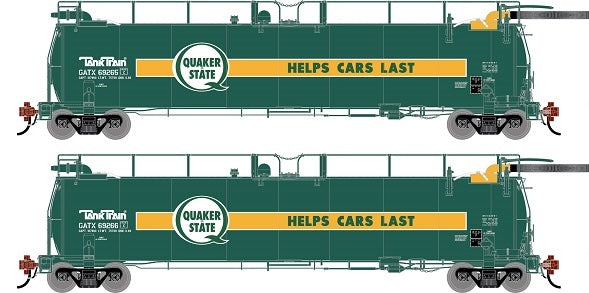 Athearn Genesis G1338 HO Scale 23K TankTrain Intermediate Quaker State GATX 2-Pack #5