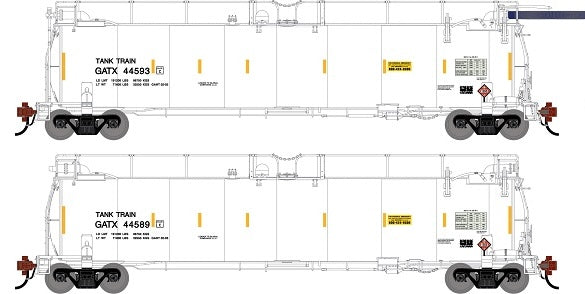 Athearn Genesis G1340 HO Scale 23K TankTrain A/B GATX White 2-Pack