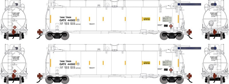 Athearn Genesis G1341 HO Scale 23K TankTrain Intermediate GATX White 2-Pack #1