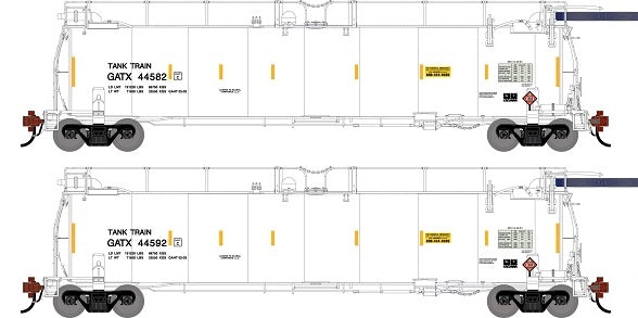 Athearn Genesis G1341 HO Scale 23K TankTrain Intermediate GATX White 2-Pack #1