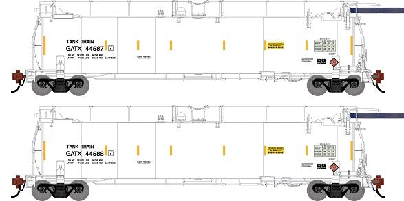 Athearn Genesis G1342 HO Scale 23K TankTrain Intermediate GATX White 2-Pack #2