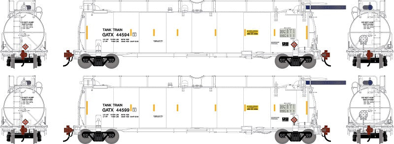 Athearn Genesis G1343 HO Scale 23K TankTrain Intermediate GATX White 2-Pack #3