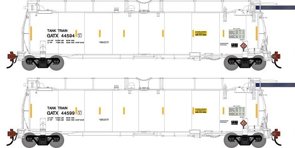 Athearn Genesis G1343 HO Scale 23K TankTrain Intermediate GATX White 2-Pack #3
