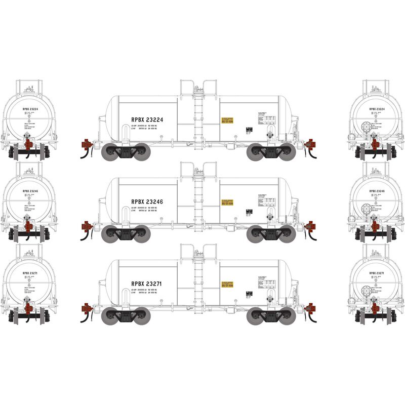Athearn Genesis G1437 HO Scale 13K Gallon Acid Tank Car Rhodia RPBX 3-Pack