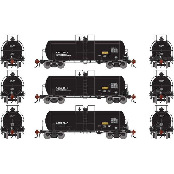 Athearn Genesis G1441 HO Scale 13K Gallon Acid Tank Car Asarco ASTX 3-Pack