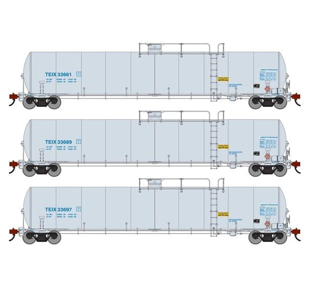 Athearn Genesis G1510 HO Scale 33K LPG Tank Car Transportation Equipment Inc TEIX 3-Pack