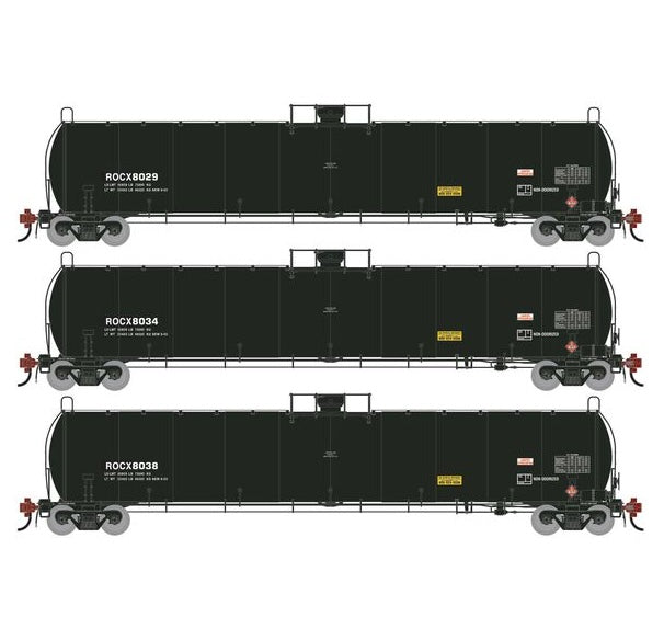Athearn Genesis G1519 HO Scale 33K LPG Tank Car Rocky Mountain ROCX 3-Pack Primed for Grime